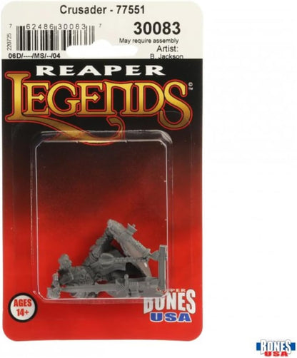 Reaper Legends Bones USA 77551 Crusader miniature kit in blister packaging