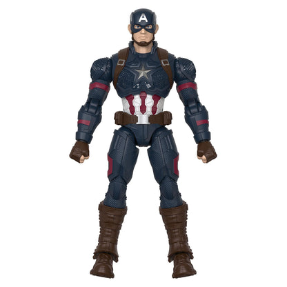 Captain America action figure in a detailed dark blue uniform, featuring the star insignia and masked face