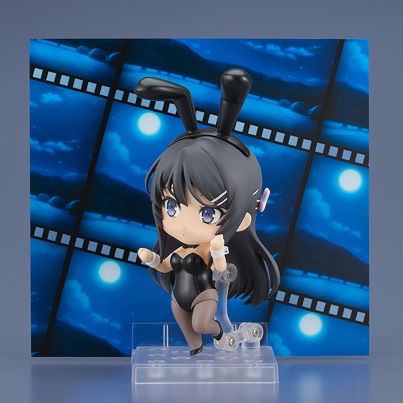 Close-up of Mai Sakurajima Nendoroid with alternate gentle smiling expression