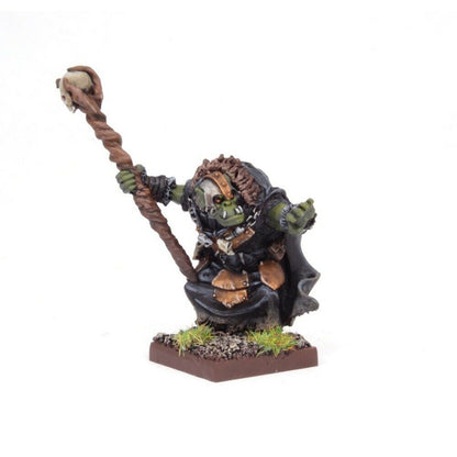 Painted Kings of War Orc Godspeaker miniature with magical effect details