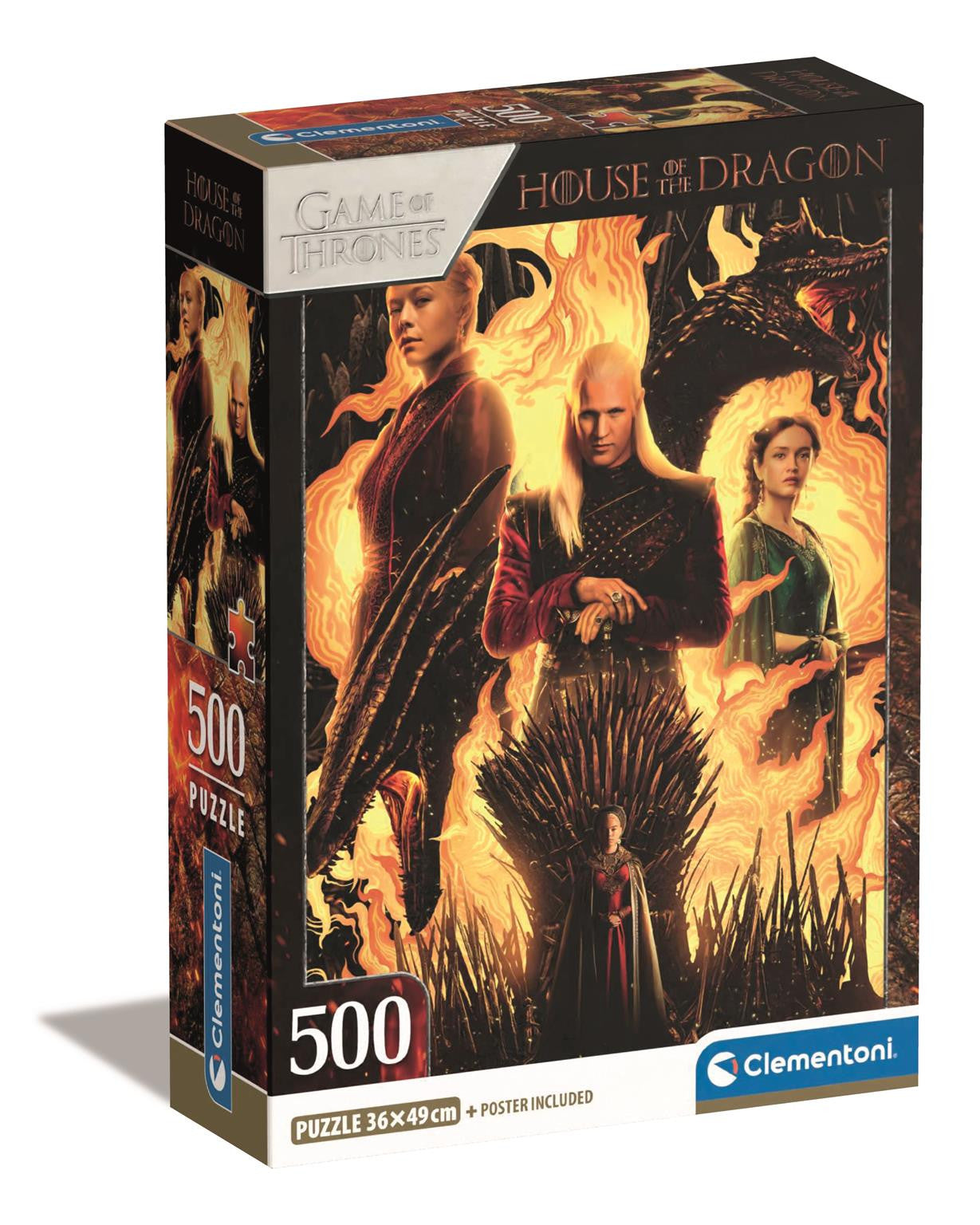 Clementoni Game of Thrones: House of Dragon - 500 piece Puzzle with Poster