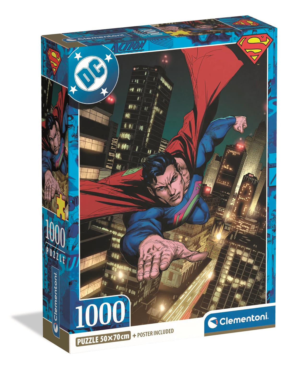 Clementoni Superman Design 2 - 1000 piece Puzzle with Poster