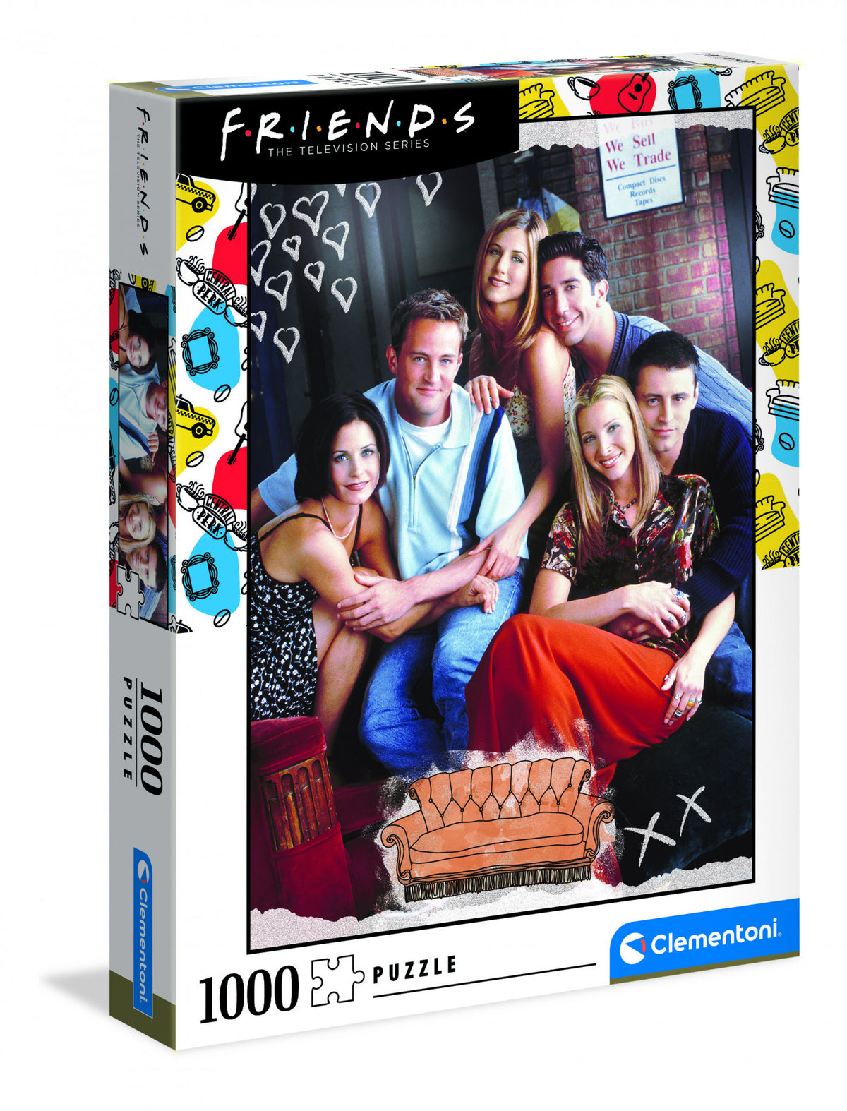 Friends TV show group image on jigsaw puzzle retail box