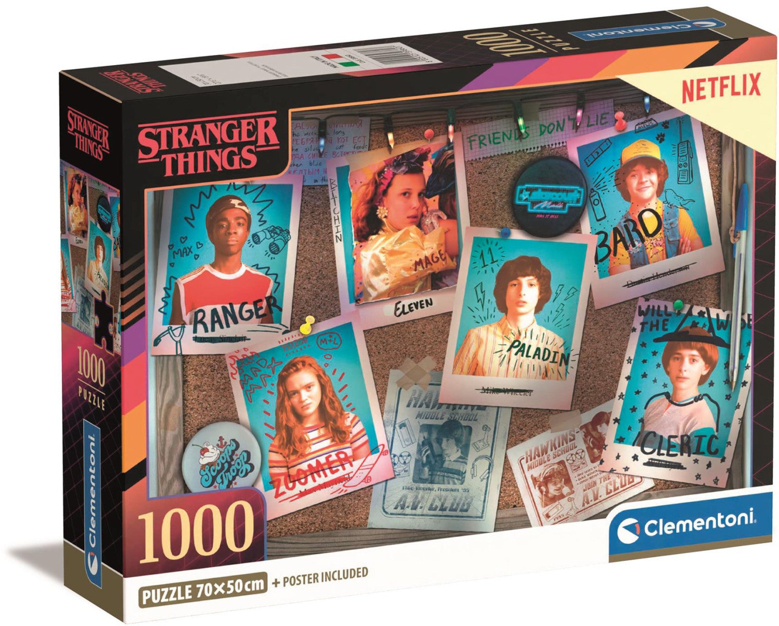 Clementoni Stranger Things Compact 1000 piece puzzle with key characters and details