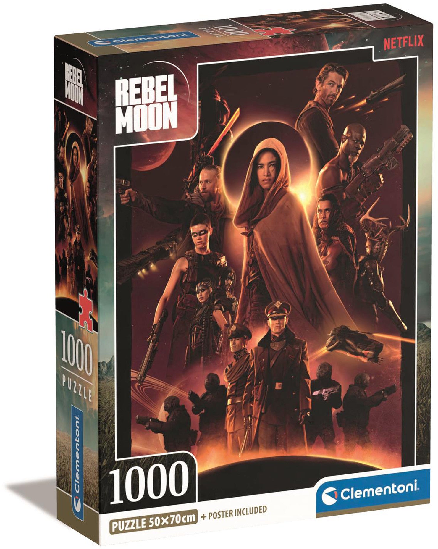 Rebel Moon puzzle compact 3 box featuring intense battle scene