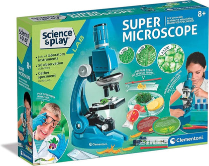 Clementoni Science and Play Super 1200x Microscope Experiment Kit packaging front view