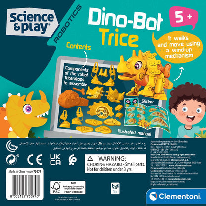 Science Play Dino-Bot Trice kit packaging view from backside