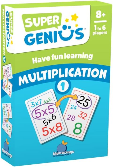 Blue Orange Games Super Genius Multiplication 1 Card Game