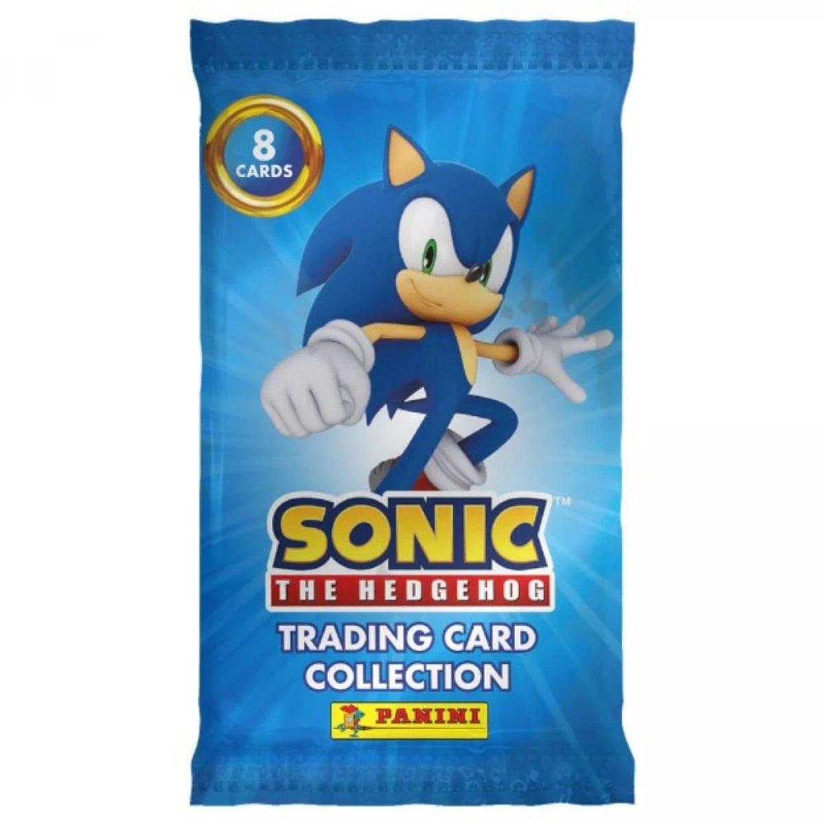 Blue booster pack for Sonic the Hedgehog Trading Cards (Panini), featuring Sonic running
