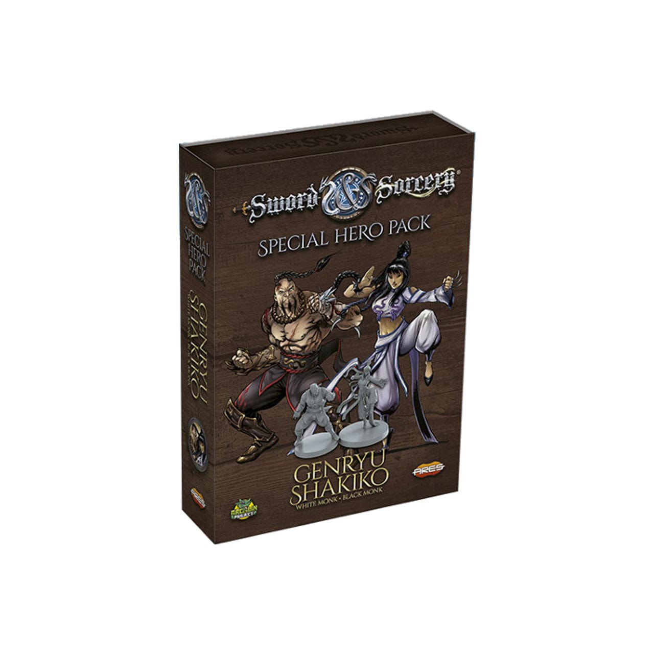 Sword & Sorcery: White/Black Monk – Genryu/Shakiko Hero Pack box featuring character artwork