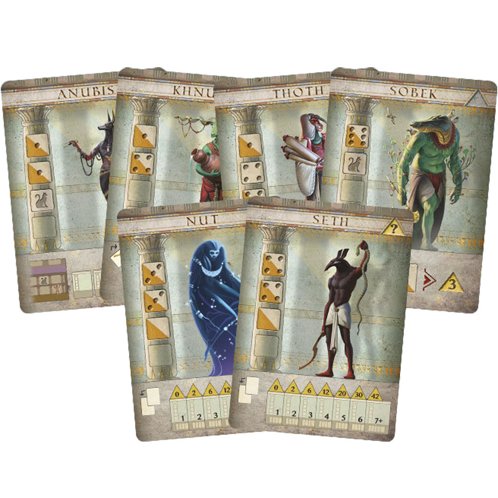 Close-up of Pyramidice cards spread