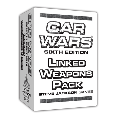 Box of Car Wars (Sixth Edition): Linked Weapons Pack featuring stylized vehicle combat artwork