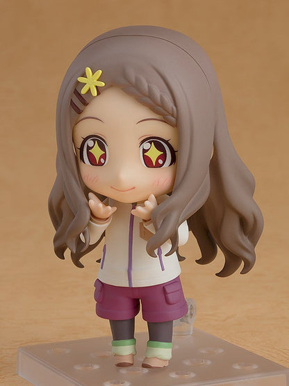 Nendoroid Kokona Aoba in an excited pose holding a cup, with alternate expression part