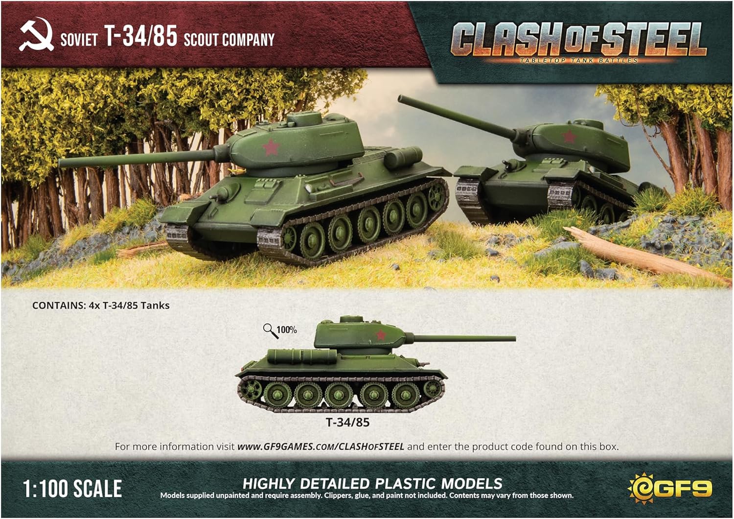 Clash of Steel: T-34/85 Scout Company Miniature - Good Games