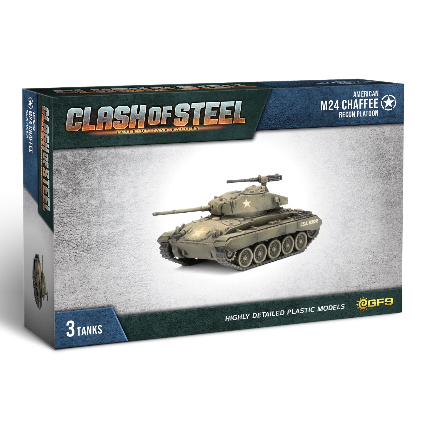 Gale Force Nine Clash of Steel: M24 Chaffee Recon Platoon Miniature (GF9CSU06) - Good Games