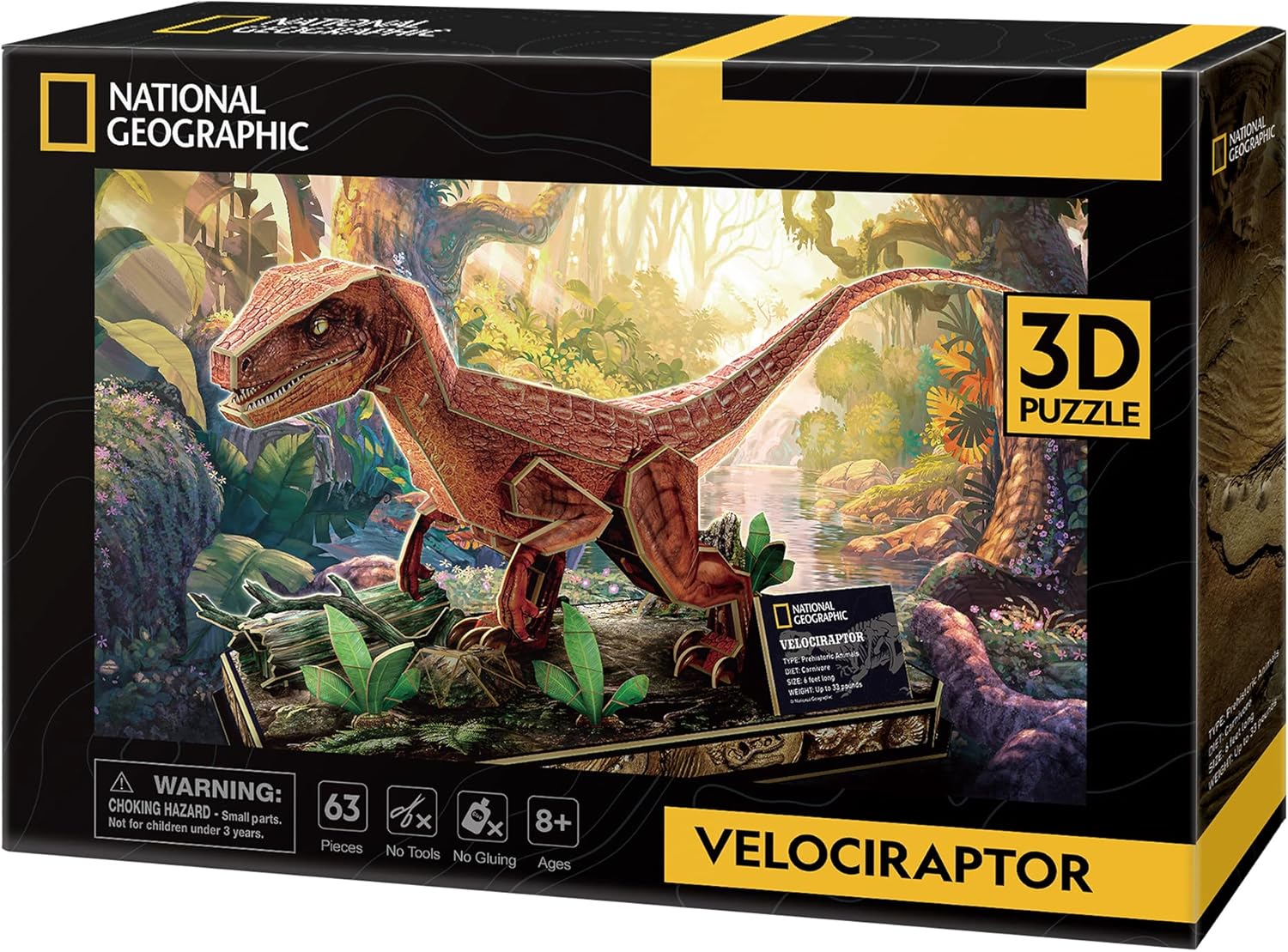 CubicFun National Geographic Velociraptor - 63 piece 3D Puzzle - Good Games