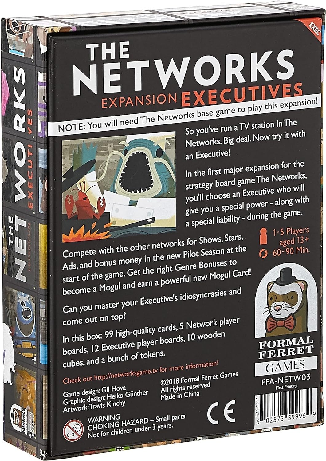 Game contents from The Networks: On the Air Expansion including cards and boards