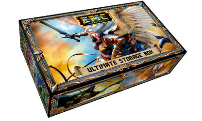 Ultimate Storage Box for EPIC Card Game featuring fantasy artwork of an angel warrior and dragon
