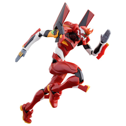 Highly articulated Blokees Evangelion Unit 02 in a dynamic running stance showing its iconic red and white armor