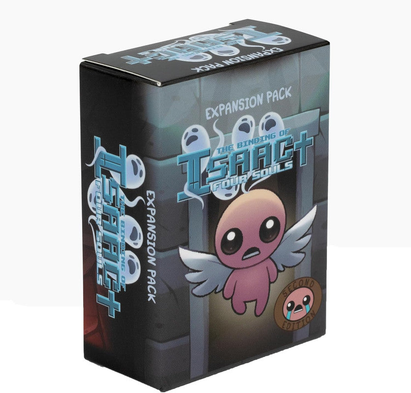 A box for The Binding of Isaac: Four Souls Second Edition Expansion Pack, featuring a winged character and ghosts