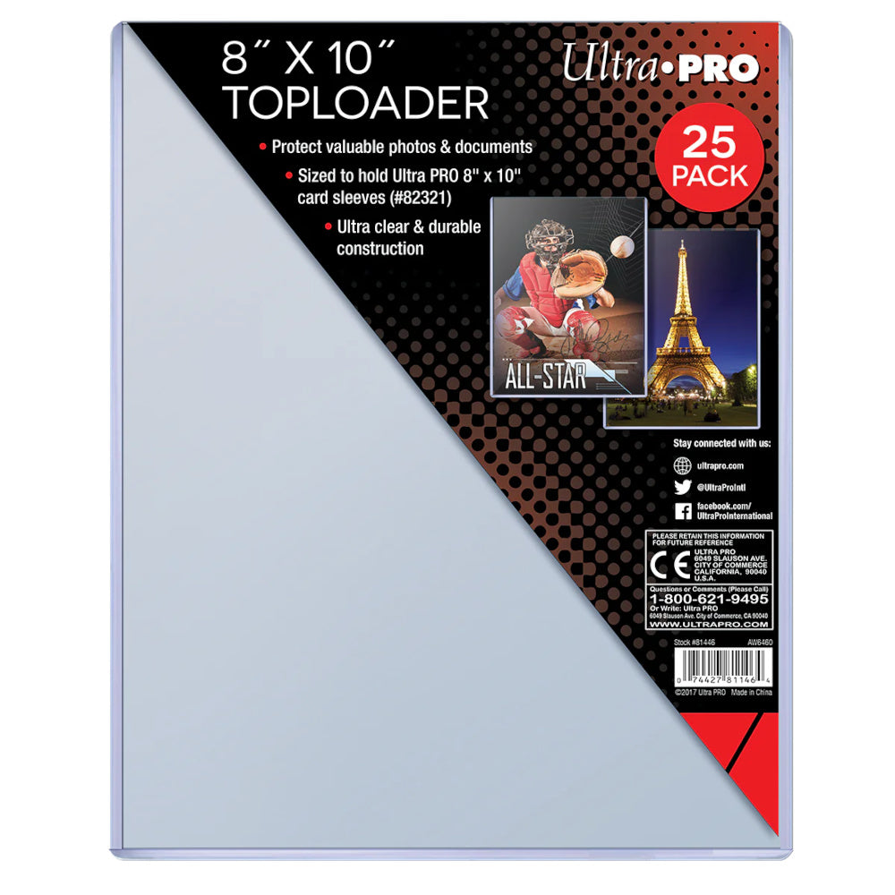 Ultra Pro - 8"x10" Toploader 25 Pack (Sized To Fit 8x10 Card Sleeves)