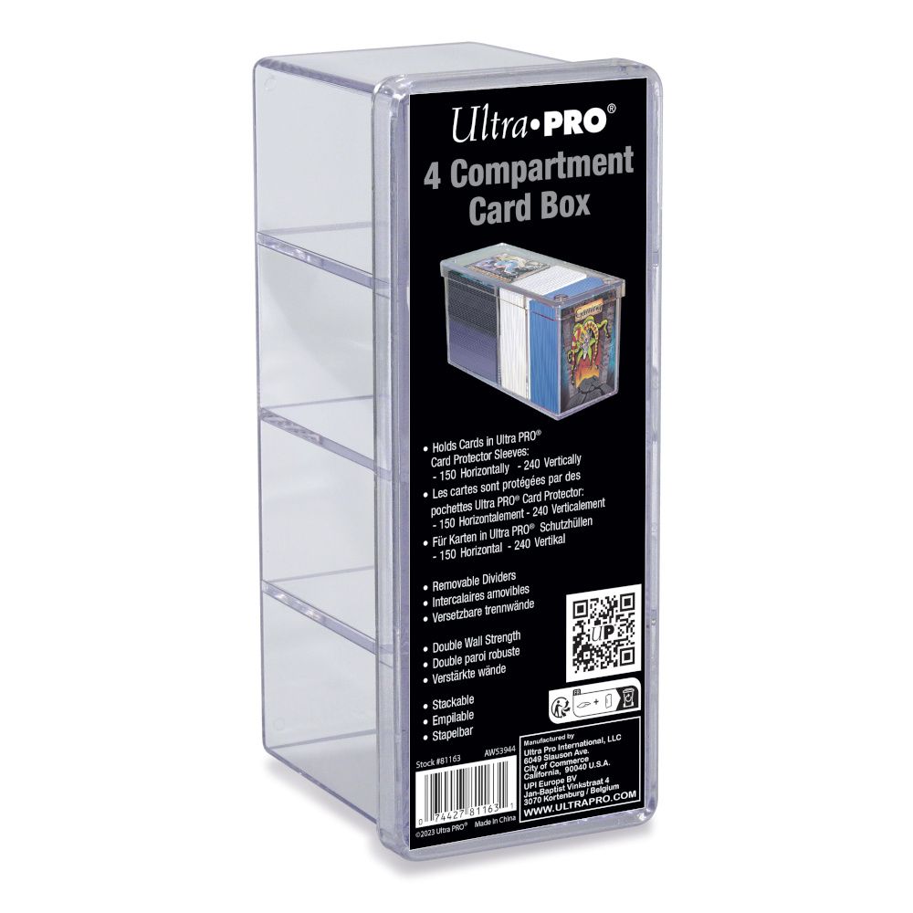 Ultra Pro: UP81163 4-Compartment Clear Card Box - Good Games