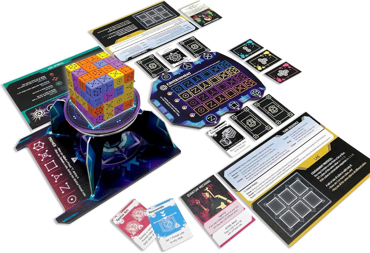 Tesseract game in play showing dice setup