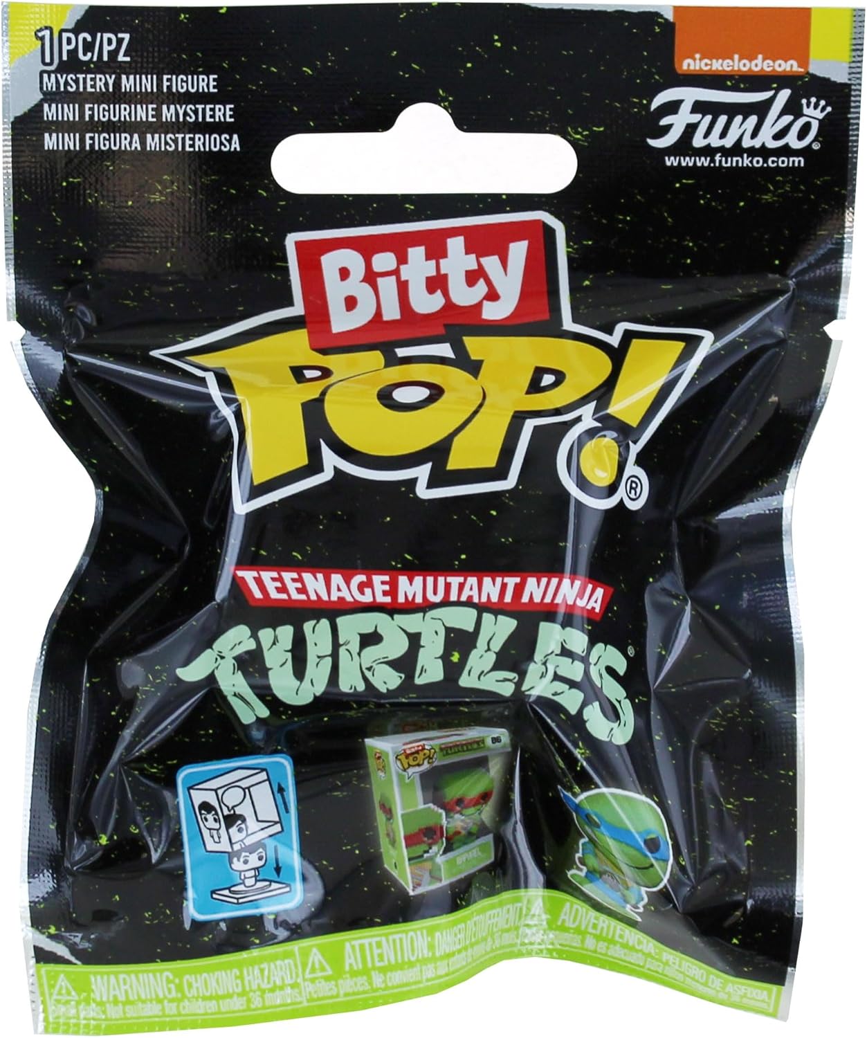 Black Bitty Pop! mystery bag for a single Teenage Mutant Ninja Turtles mini figure