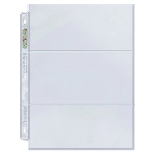 Ultra Pro: 3-Pocket Platinum Page with 3-1/2" x 7-1/2" Pockets