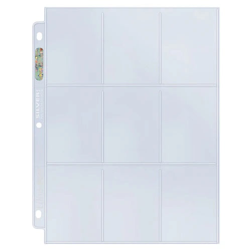 Ultra Pro: 9-Pocket Silver Series Page for Standard Size Cards - AMZ Bundle 25 Pack