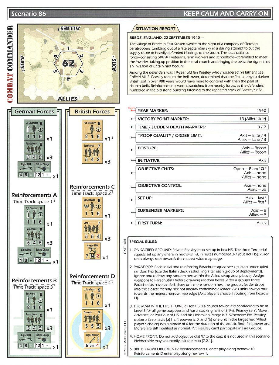 Detailed view of unit counters and scenario instructions