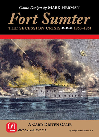 Historical board game cover "Fort Sumter: The Secession Crisis 1860-1861" with battle illustration