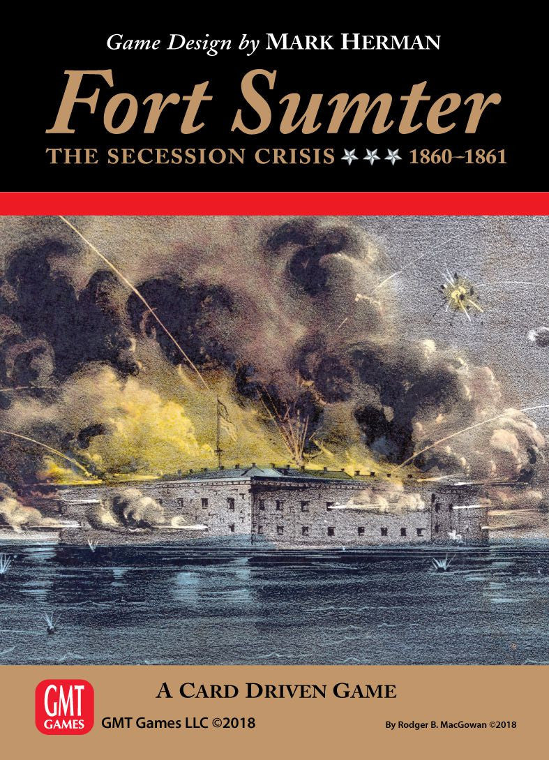 Historical board game cover &quot;Fort Sumter: The Secession Crisis 1860-1861&quot; with battle illustration