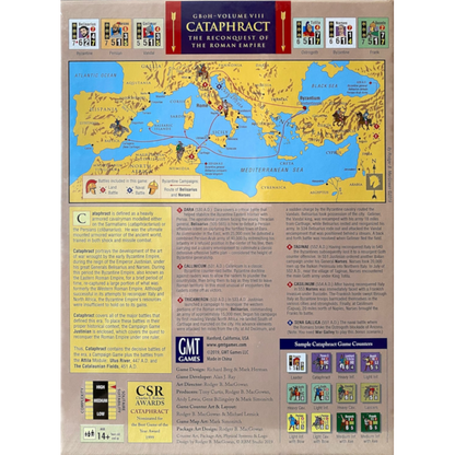 Cataphract The Reconquest of the Roman Empire board game box with map game pieces and rules shown