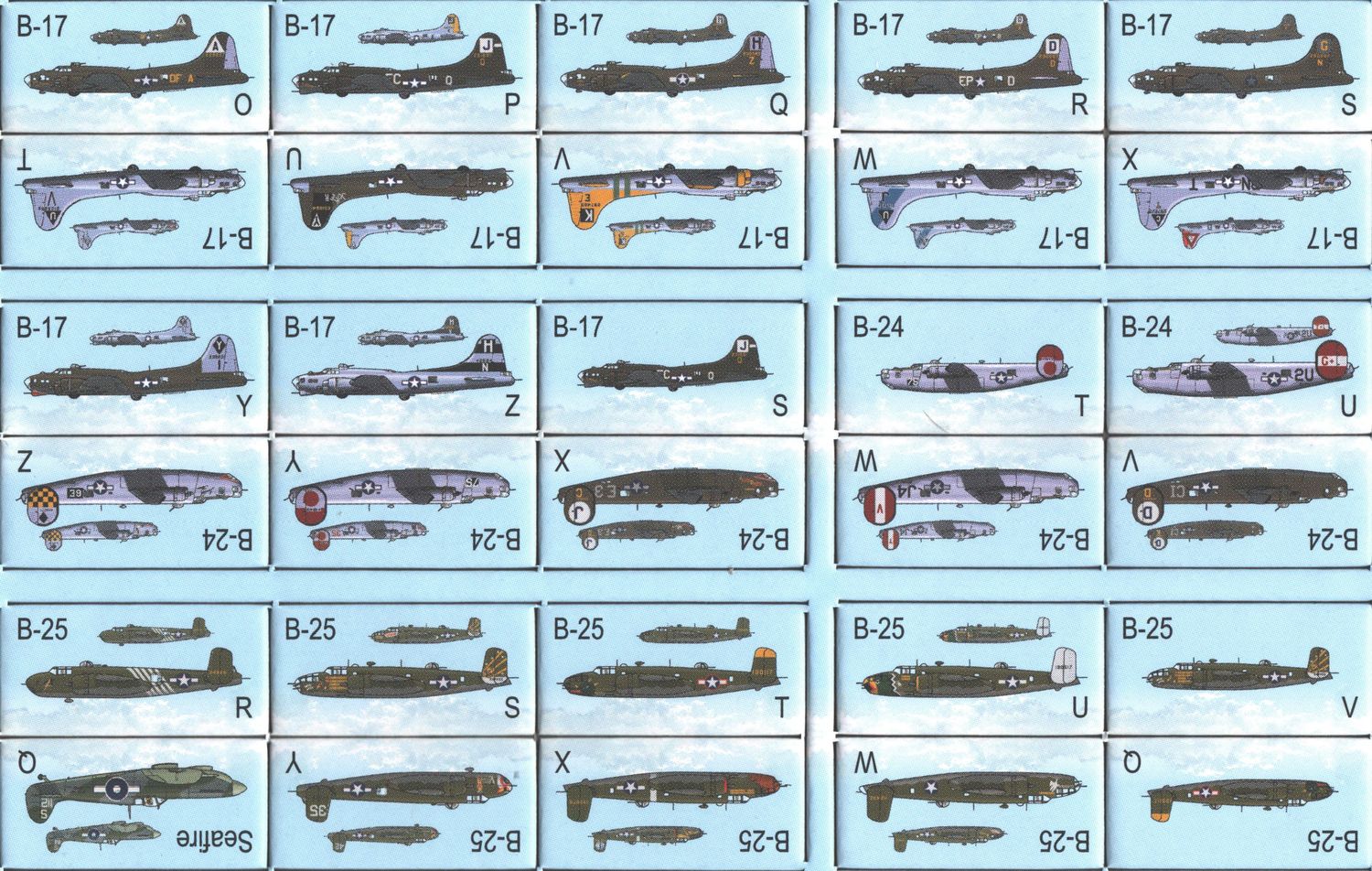 Close-up of aircraft counters and formation cards laid out for play-2