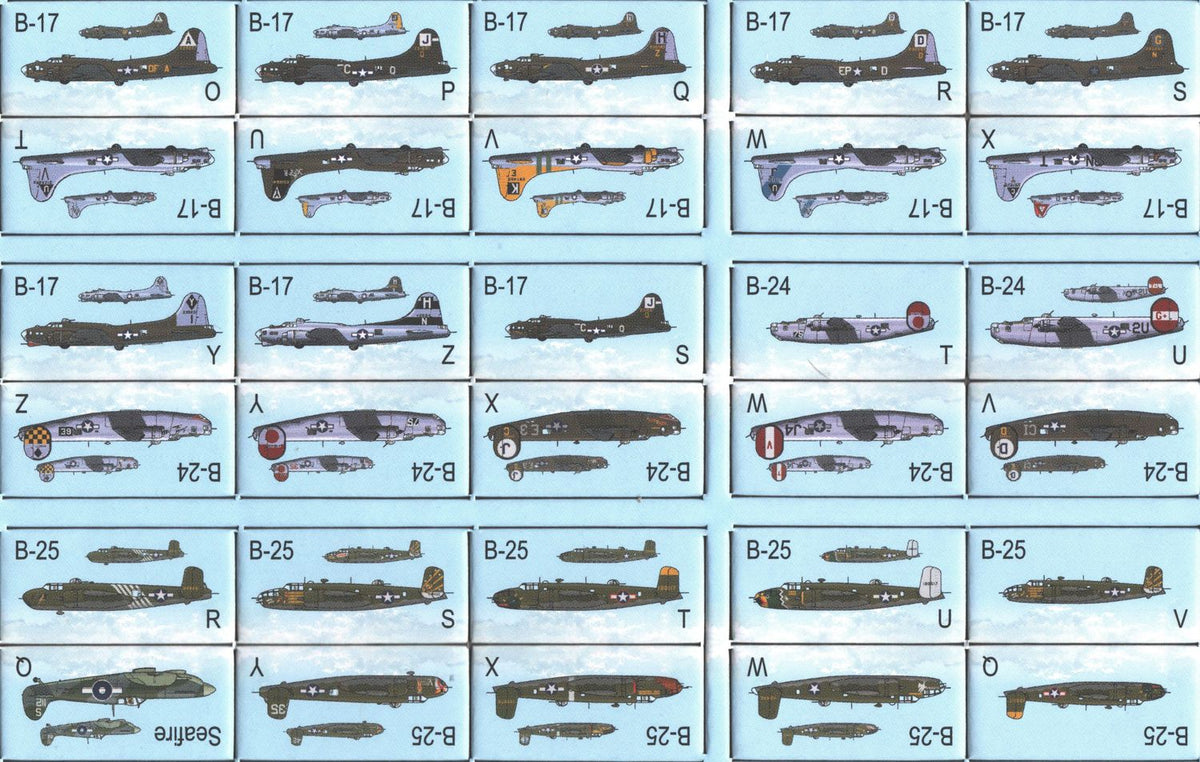 Close-up of aircraft counters and formation cards laid out for play-2