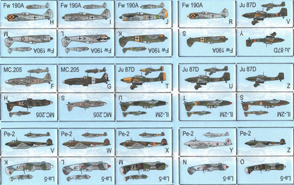 Close-up of aircraft counters and formation cards laid out for play-2