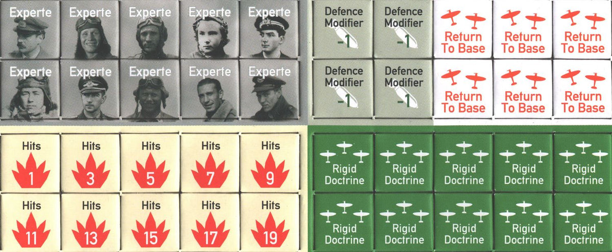 Detailed aerial map boards showing WWII dogfight formations