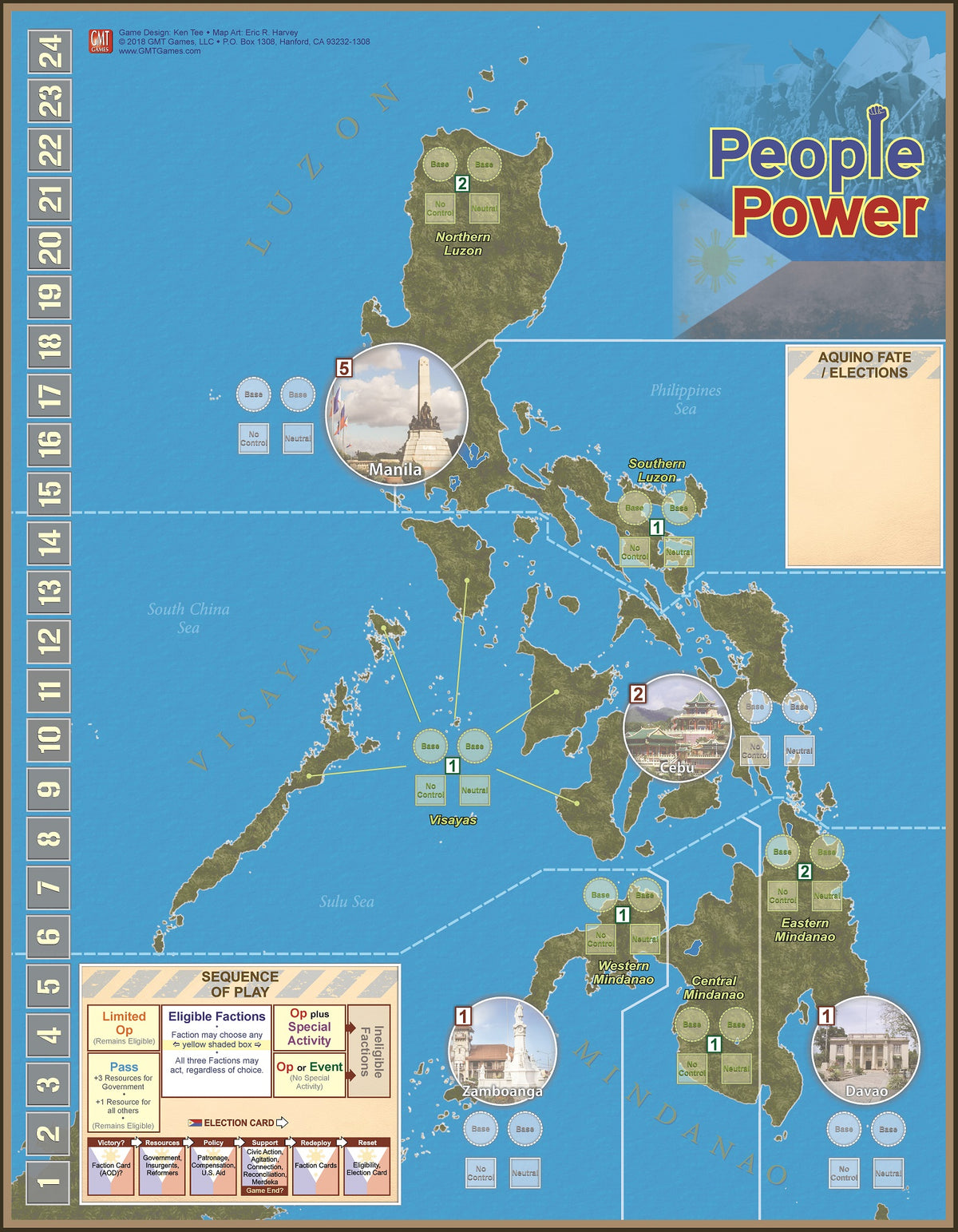 Full game map of People Power depicting regions of the Philippines