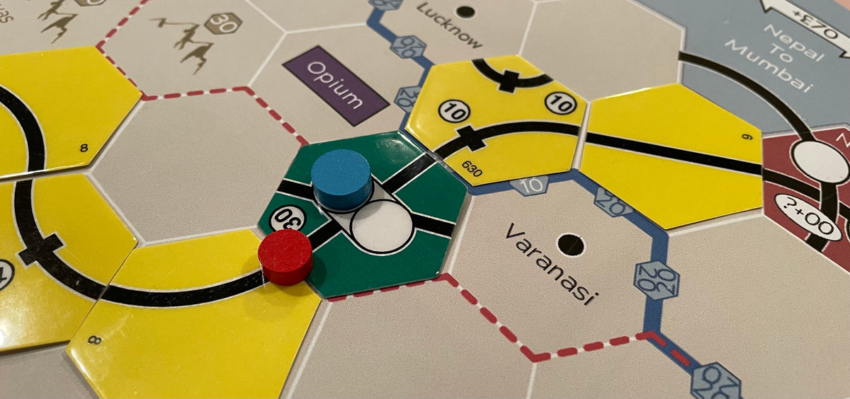 Close-up section of GMT: 18 India game map with regional details