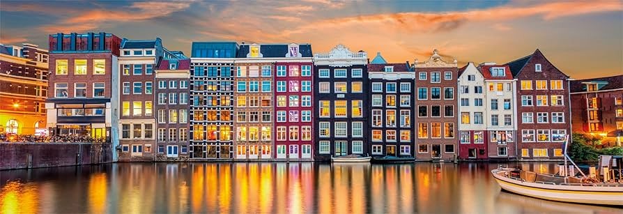 Bright Amsterdam 1000 Piece Jigsaw (High Quality)