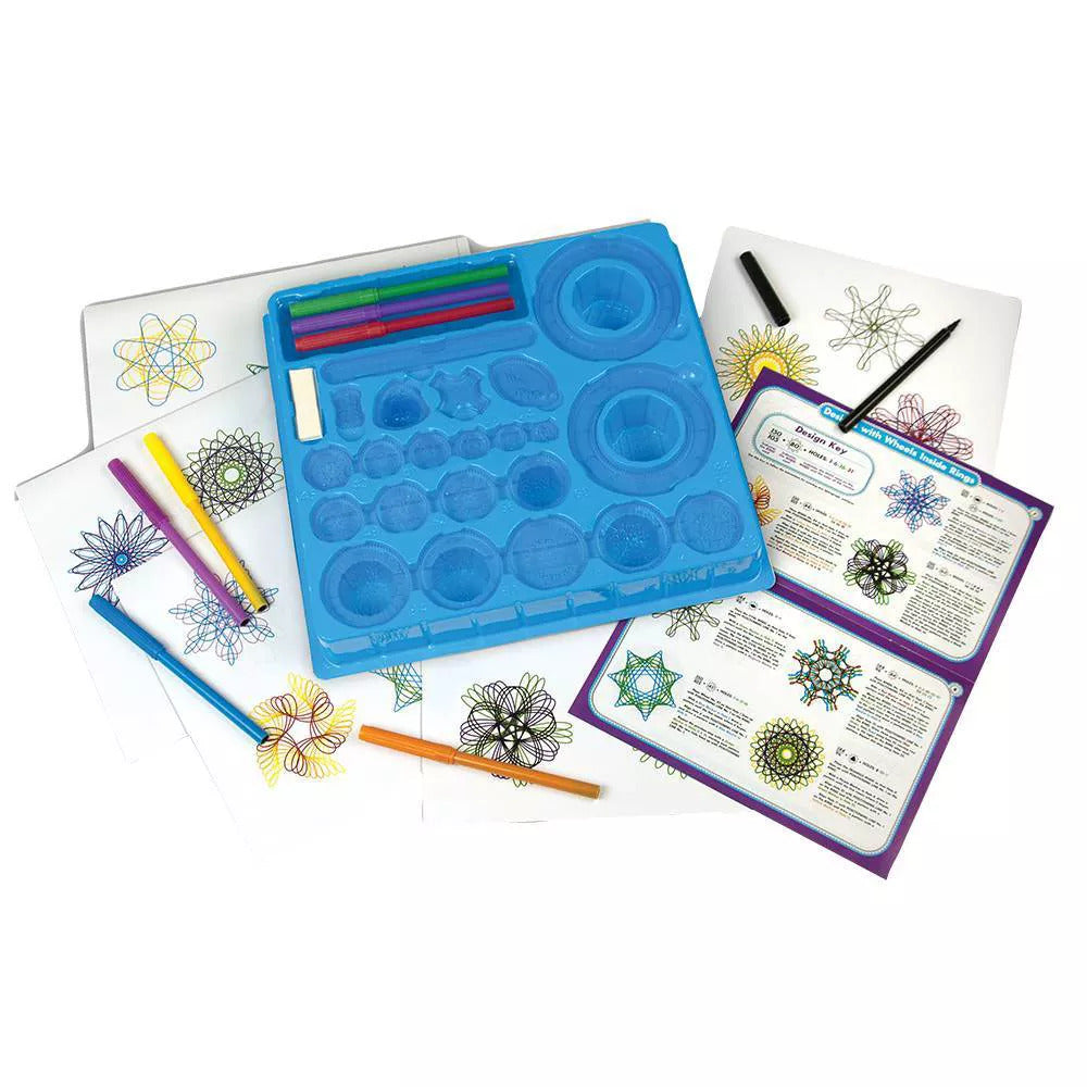 Blue Spirograph Design Set with pens paper and instruction booklet