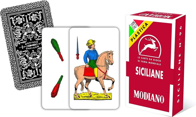 Modiano Siciliane Red 100% Plastic Cards - Good Games