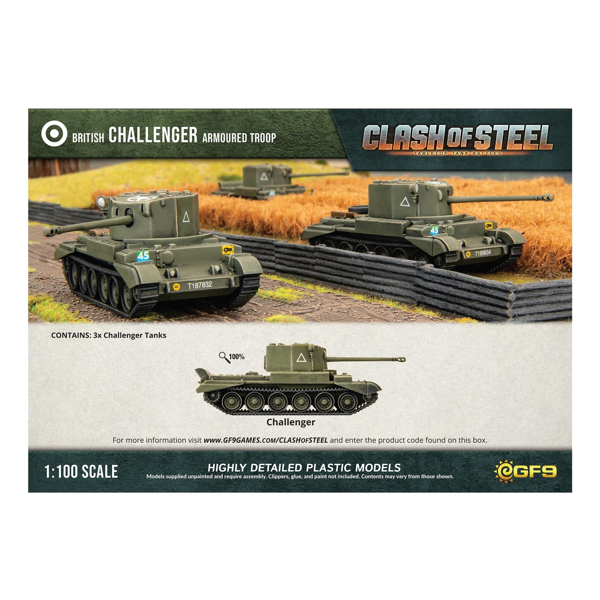 Gale Force Nine Clash of Steel: Challenger Armoured Troop Miniature (GF9CSB05) - Good Games