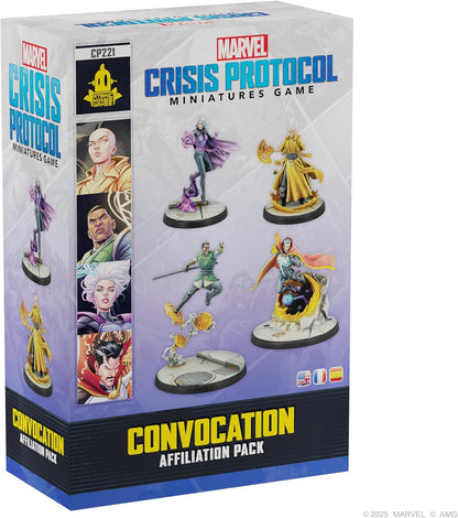 Marvel: Crisis Protocol - Convocation Affiliation Pack box with Doctor Strange, Clea, and other miniatures