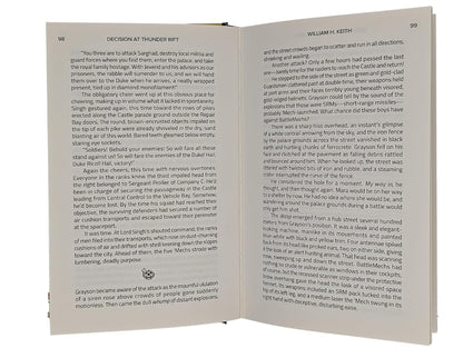 Interior pages of Battletech: Decision At Thunder Rift Premium Hardback Novel displaying clean typesetting and high-quality paper