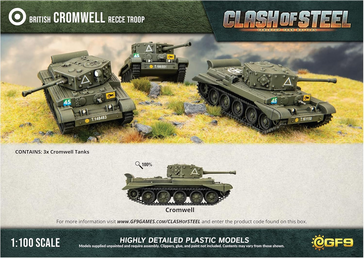 Clash of Steel: Cromwell Recce Troop Miniature - Good Games