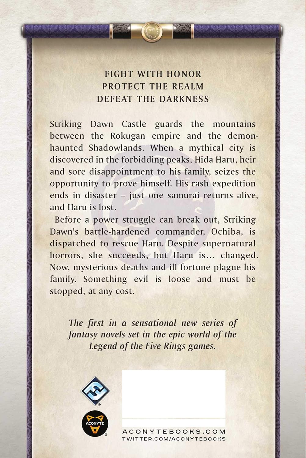 Aconyte Curse of Honor: Legend of the Five Rings Novel - Good Games