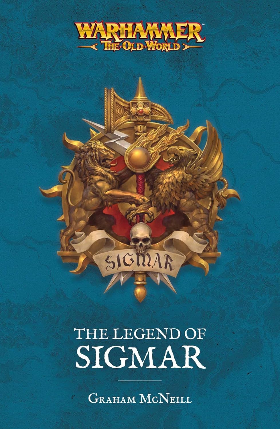 Warhammer book cover showing the golden Imperial Sigil: a lion and griffin flanking a weapon, skull and SIGMAR banner