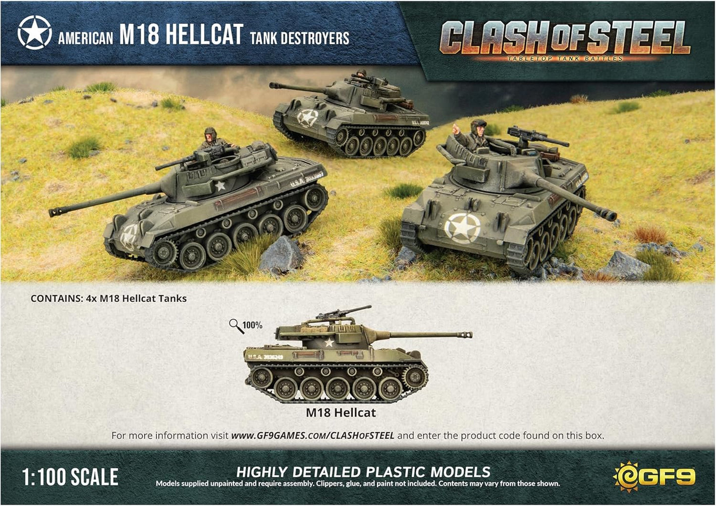 Clash of Steel: M18 Hellcat Tank Destroyers Miniature - Good Games
